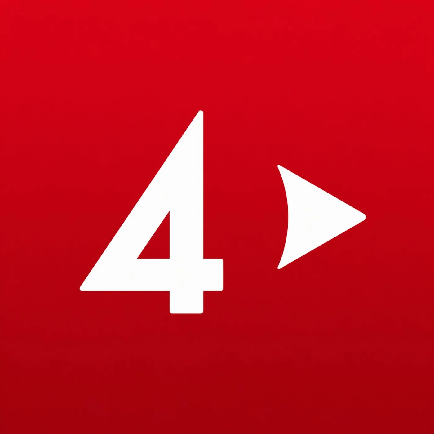 TV4 Play logotyp med en vit fyra och play-symbol på röd bakgrund