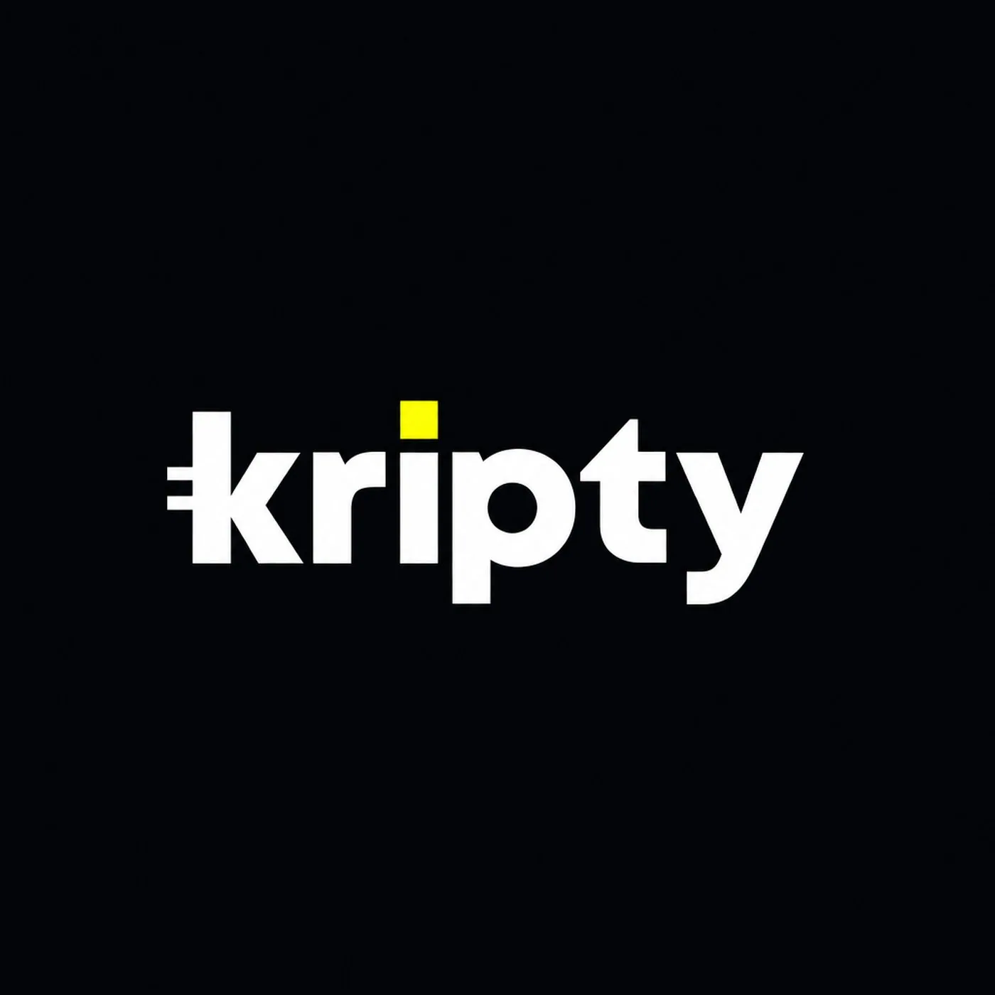 Logotyp för Kripty casino med vit text mot svart bakgrund
